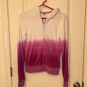 Juicy Couture White and Pink Gradient Hoodie